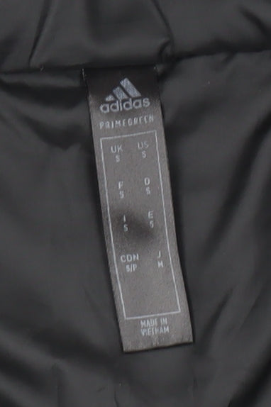 Adidas Men’s Black S Puffer Jacket Hooded Full Zip Primegreen