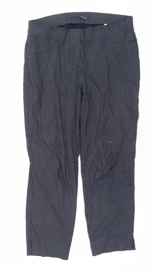 Stehmann Womens Blue Geometric Slim Trousers Size 12