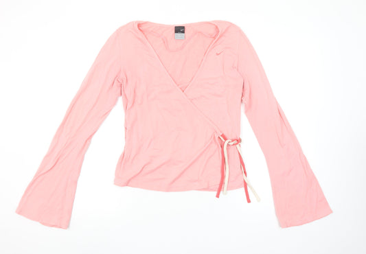 Nike Women's Pink Wrap Dri-FIT Long Sleeve Top Size M 10/12
