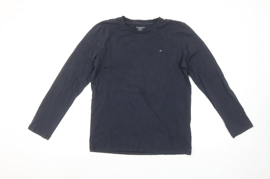 Tommy Hilfiger Boys Navy Long Sleeve Cotton Crew Neck T-Shirt 12-14 Years