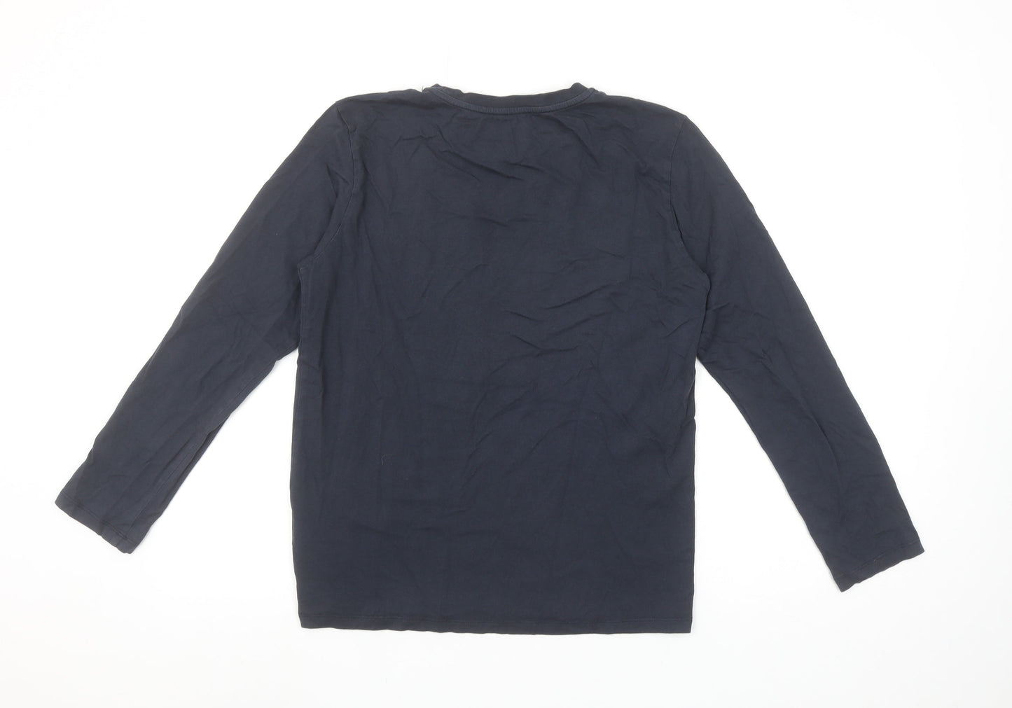 Tommy Hilfiger Boys Navy Long Sleeve Cotton Crew Neck T-Shirt 12-14 Years