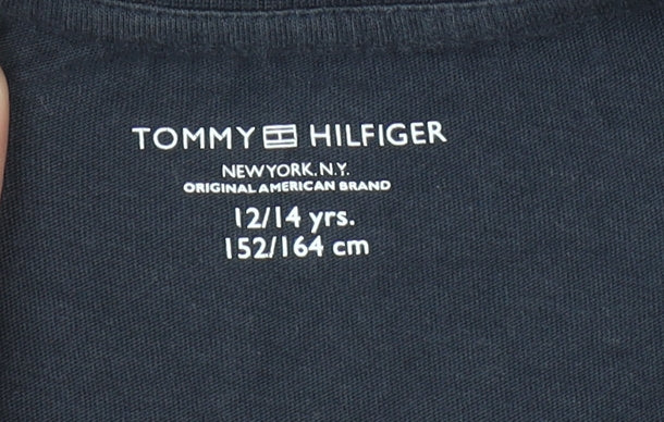 Tommy Hilfiger Boys Navy Long Sleeve Cotton Crew Neck T-Shirt 12-14 Years