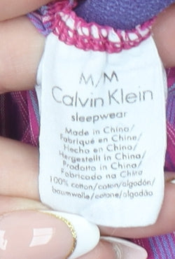 Calvin Klein Womens Pink Striped Cotton Pyjama Pants M