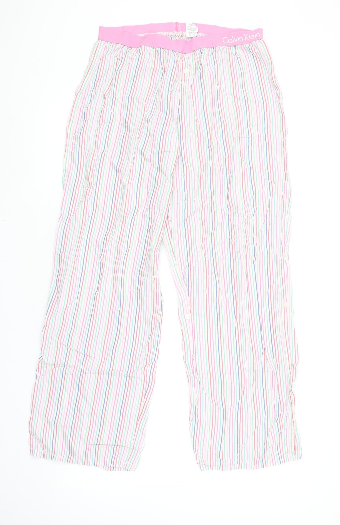 Calvin Klein Womens Multicoloured Striped Cotton Pyjama Pants M