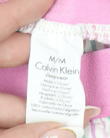 Calvin Klein Womens Multicoloured Striped Cotton Pyjama Pants M