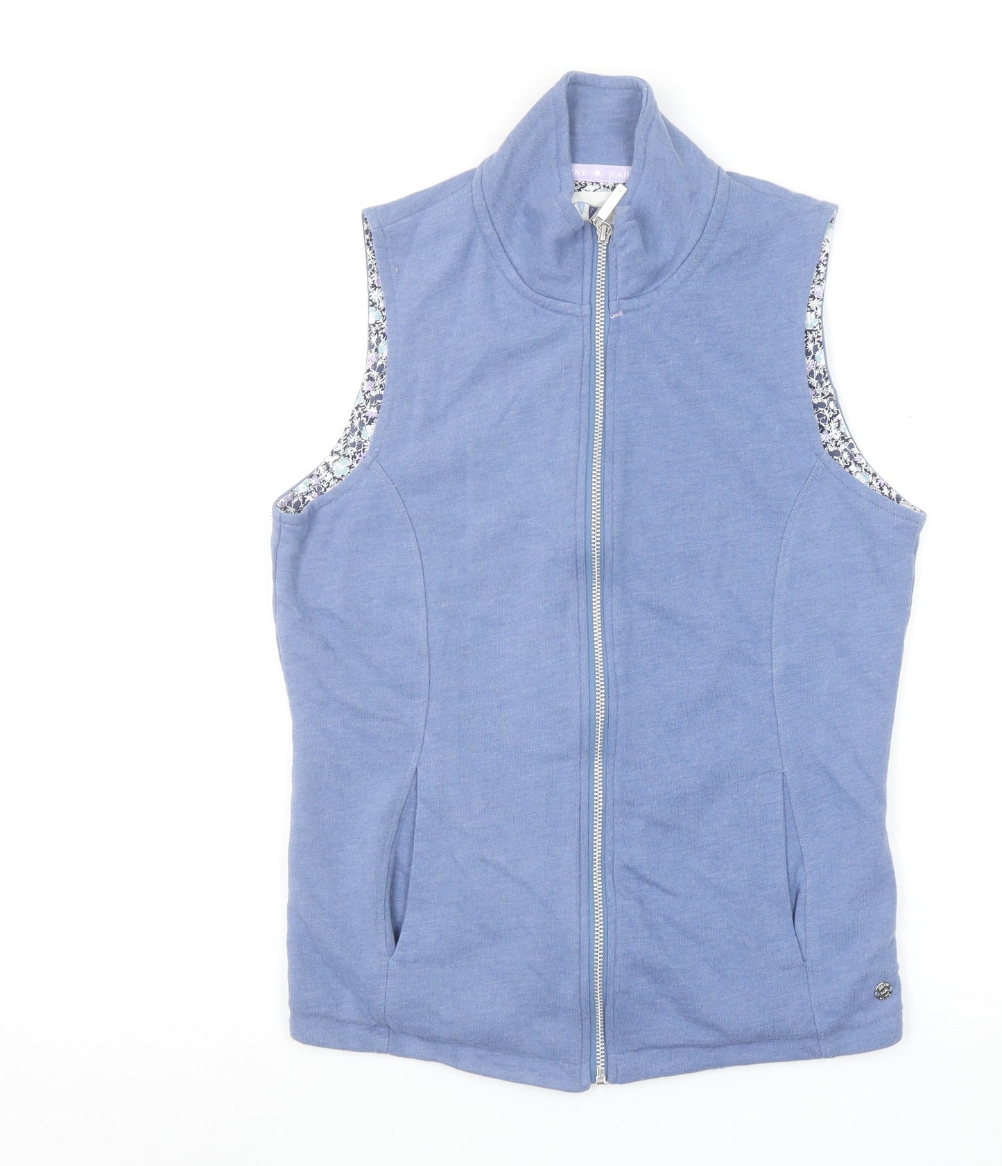 Maine New England Women's Blue Full Zip Vest Size 12 Cotton Blend