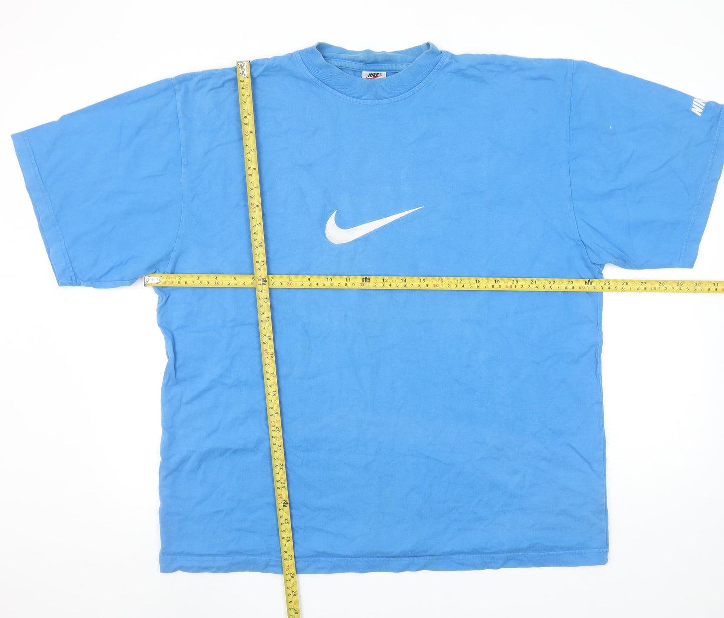 Nike Men's Blue Crew Neck Short Sleeve Cotton Sports T-Shirt Size L