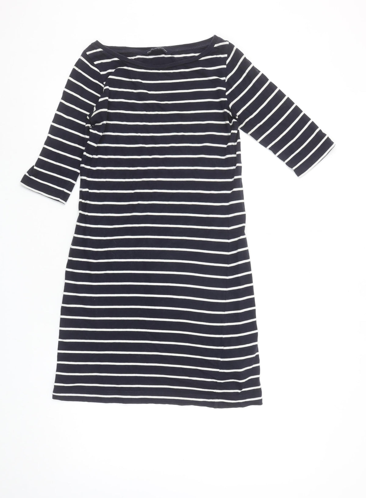 French Connection Women's Blue Striped Jersey Shift Dress Size 6