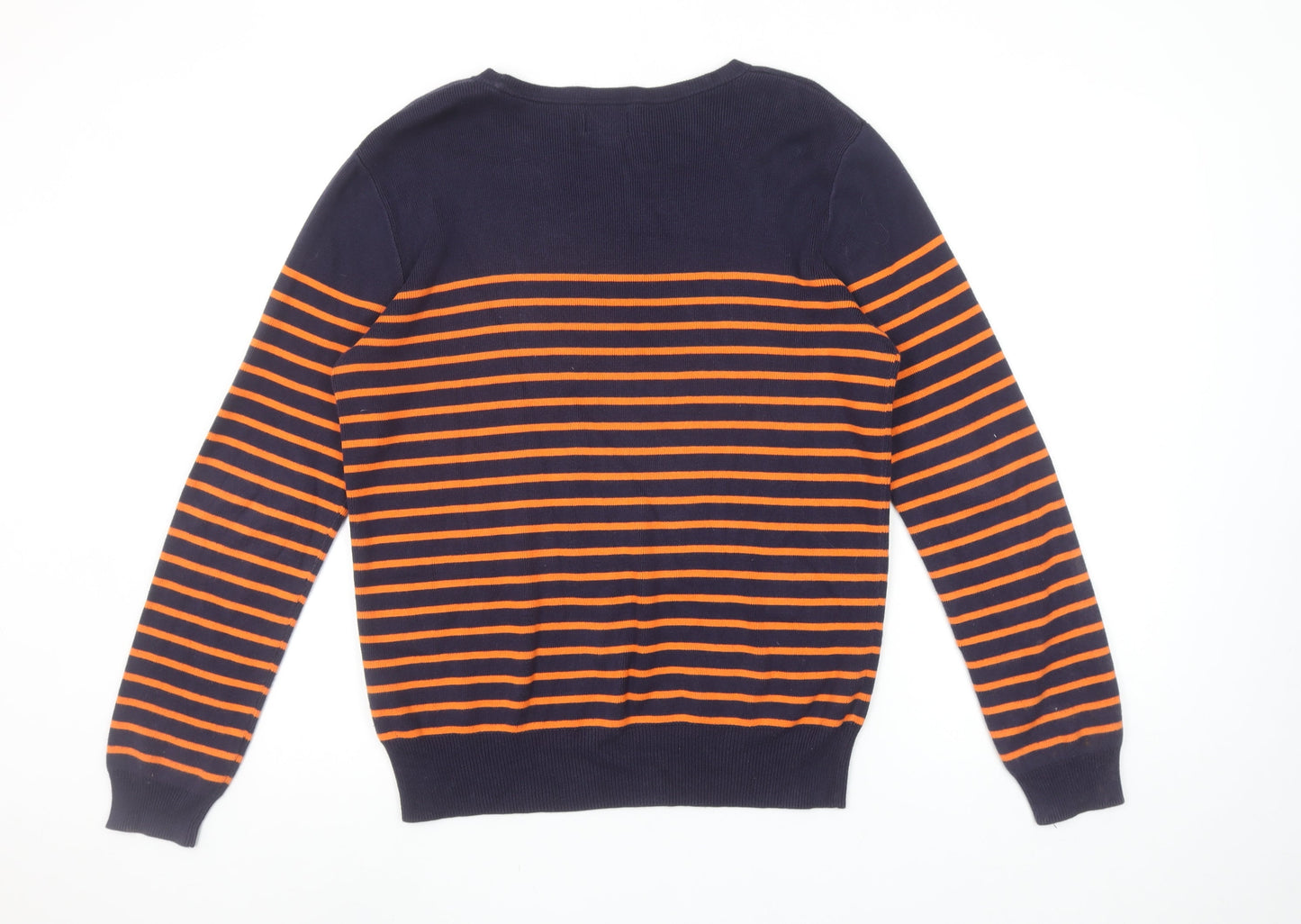 Ralph Lauren Womens Blue Orange Striped Cotton Jumper XL