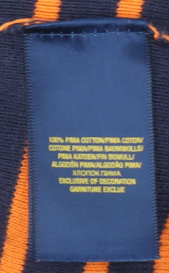 Ralph Lauren Womens Blue Orange Striped Cotton Jumper XL