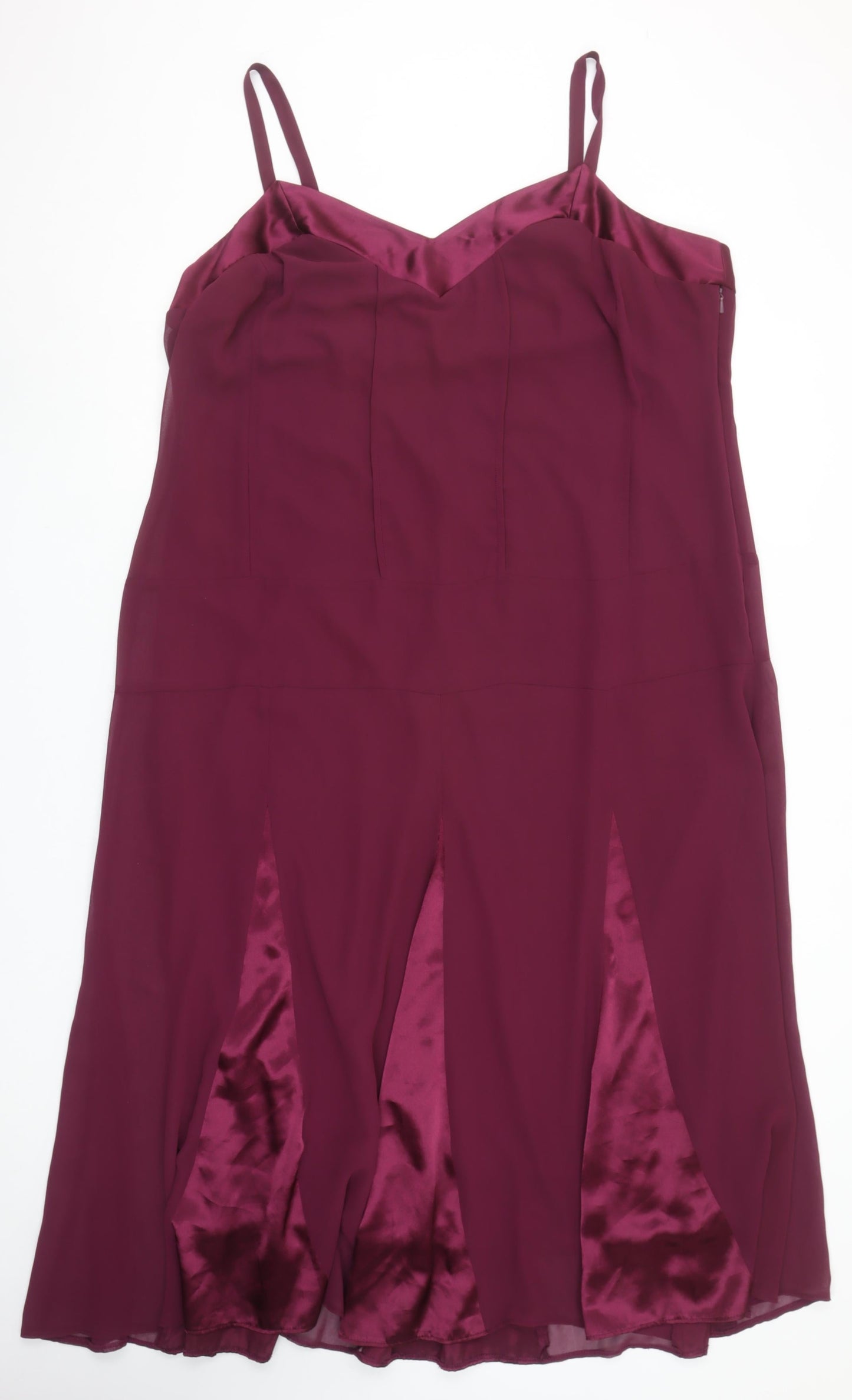 Amelie May Women Purple Size 22 Slip Midi Dress Plus