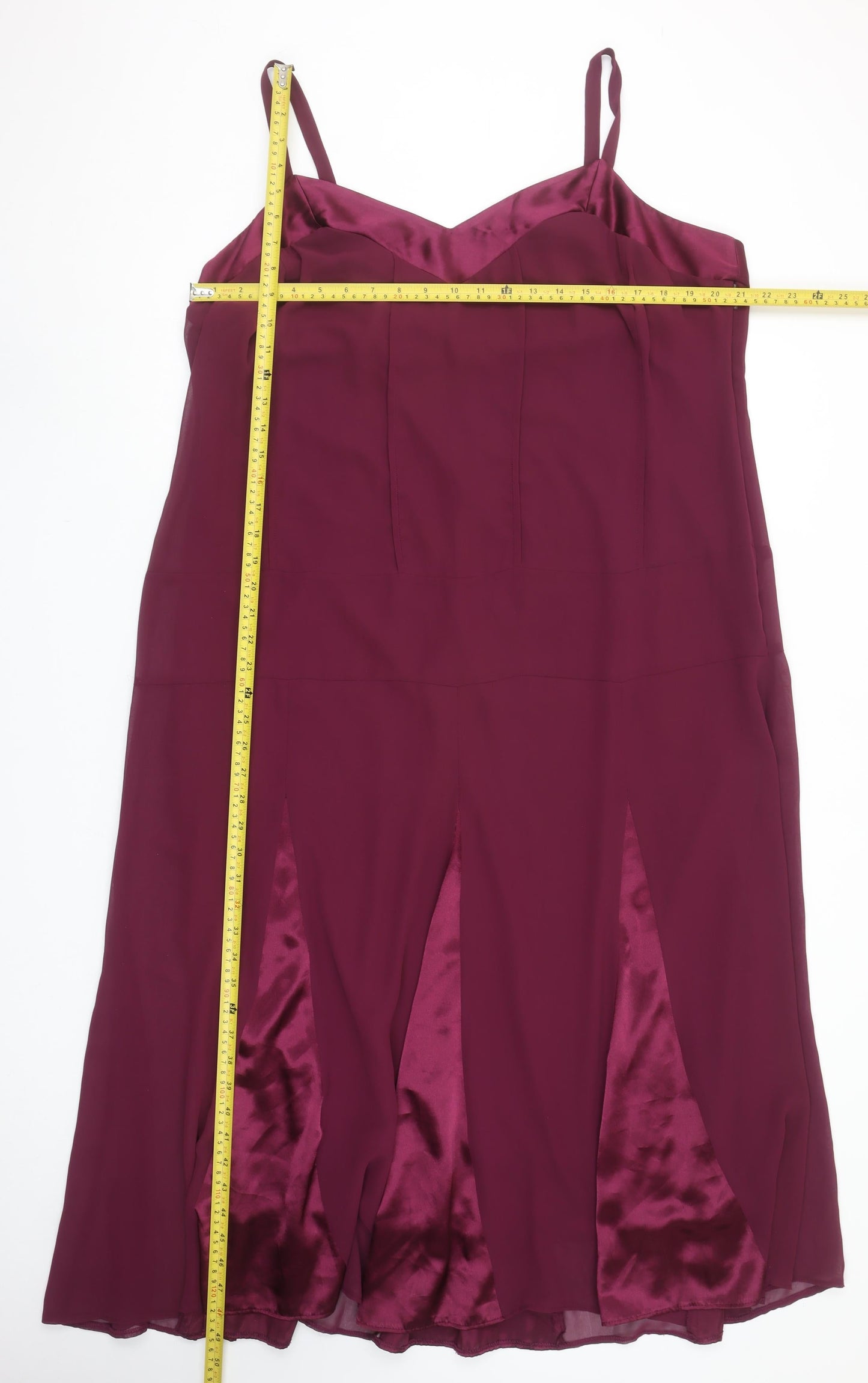 Amelie May Women Purple Size 22 Slip Midi Dress Plus