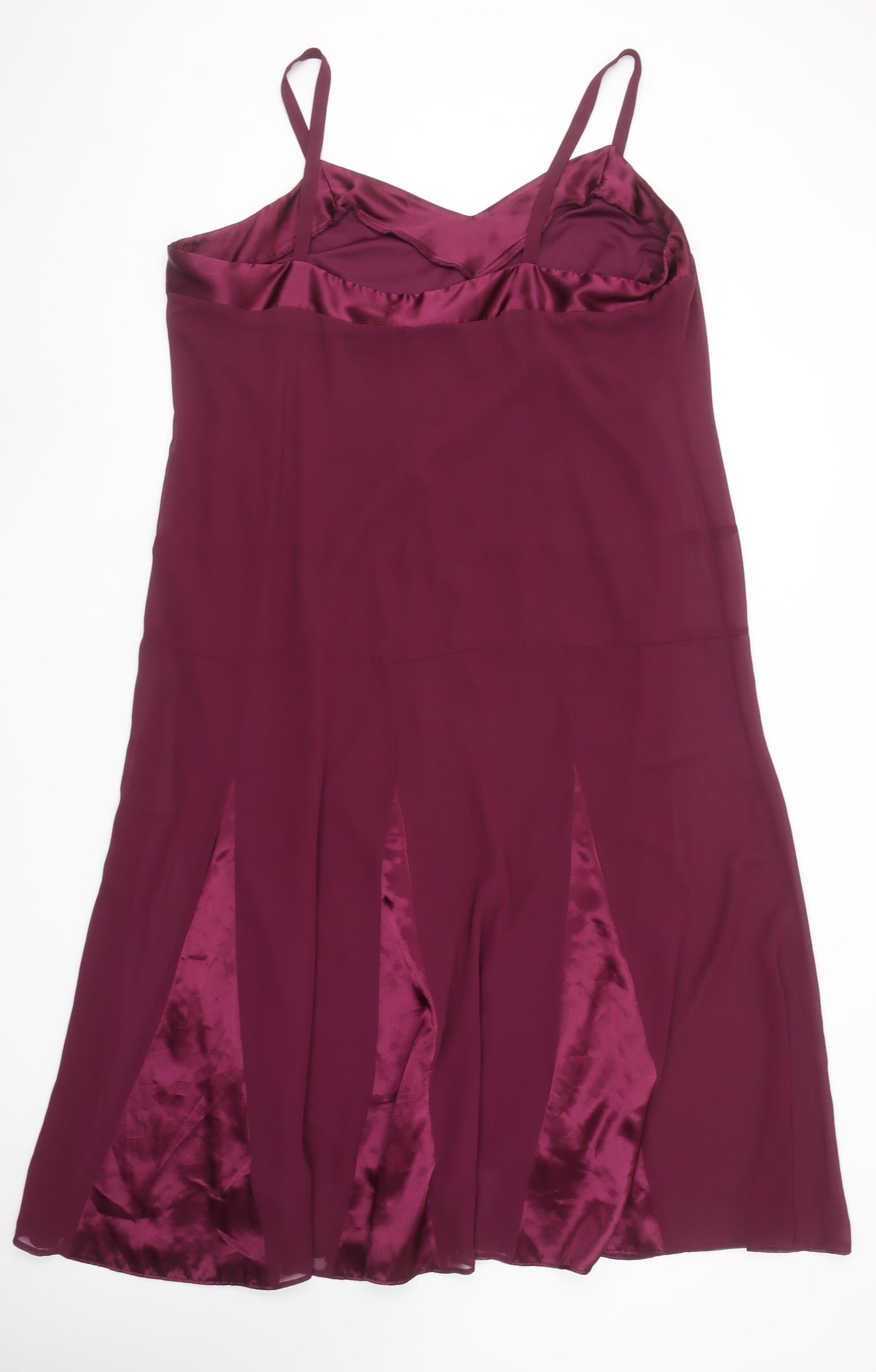 Amelie May Women Purple Size 22 Slip Midi Dress Plus