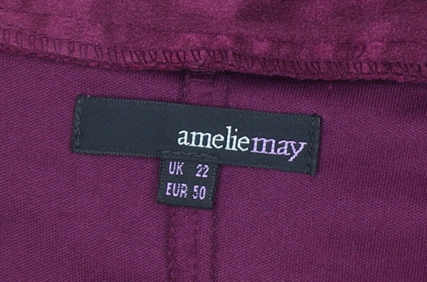 Amelie May Women Purple Size 22 Slip Midi Dress Plus