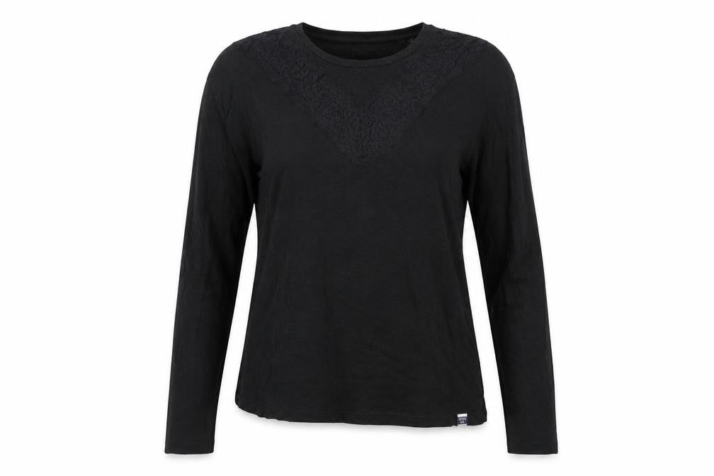 Womens UK Size 12 Superdry Black Linen Blend T-Shirt