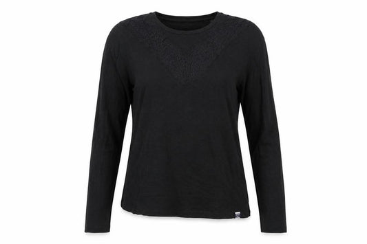 Womens UK Size 12 Superdry Black Linen Blend T-Shirt