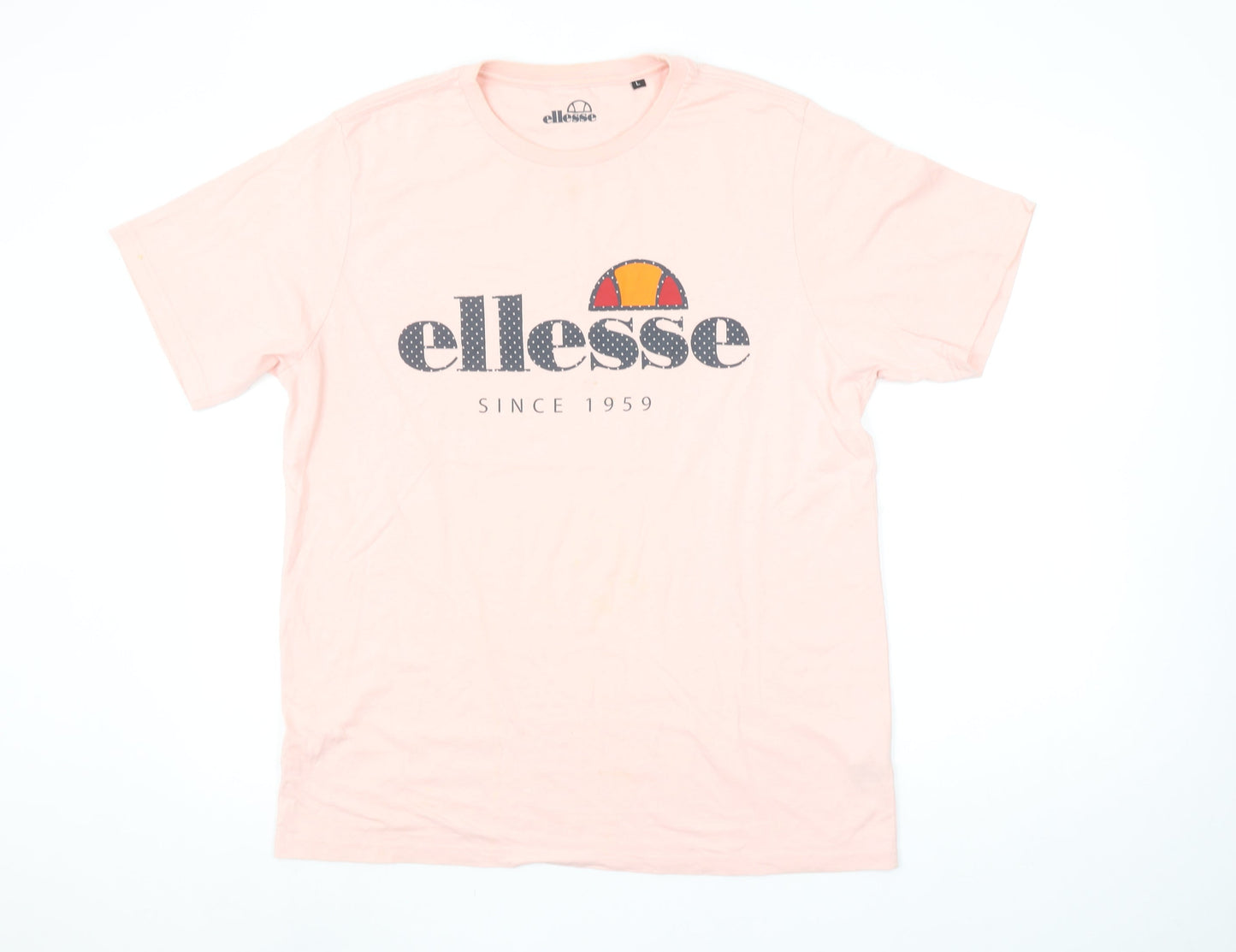 Ellesse Womens Pink Cotton Short Sleeve Logo T-Shirt L