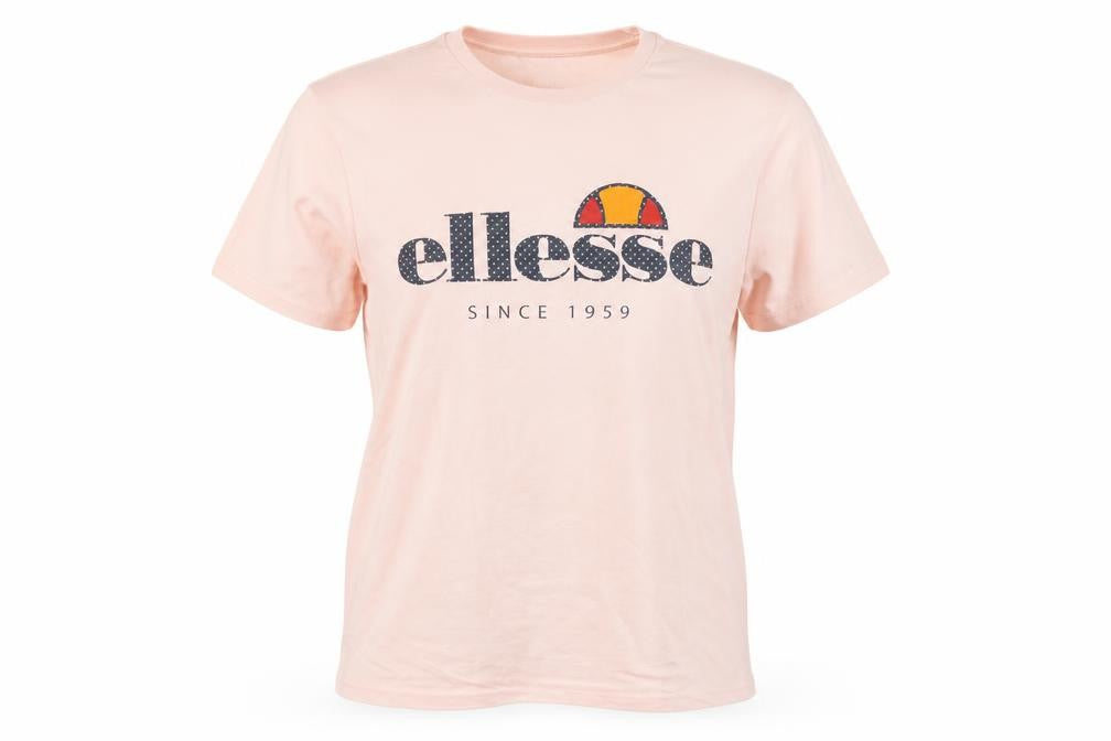 Womens UK Size L ellesse Pink 100% Cotton T-Shirt