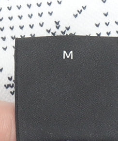 Hugo Boss Men's White Geometric Cotton Polo Shirt Size M