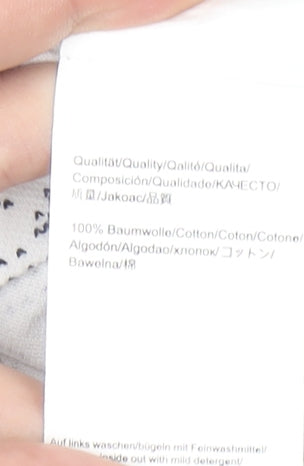 Hugo Boss Men's White Geometric Cotton Polo Shirt Size M