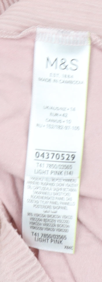 Marks and Spencer Womens Pink Sleeveless Blouse Size 14
