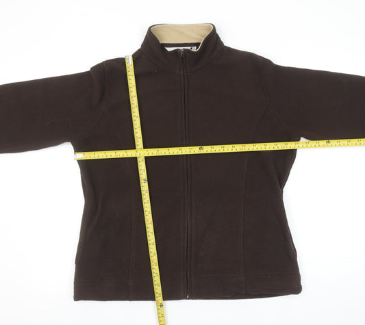 EWM Womens Brown Fleece Full Zip Jacket Size M 14-16