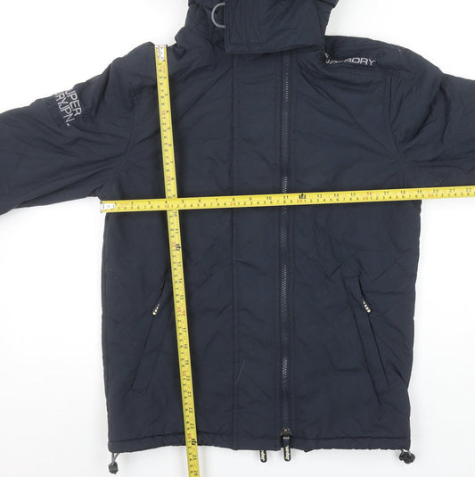 Superdry Men's Blue Small Windcheater Hooded Windbreaker Jacket