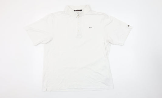 Nike Mens White M Polo Shirt Regular Fit Sports Golf Tee