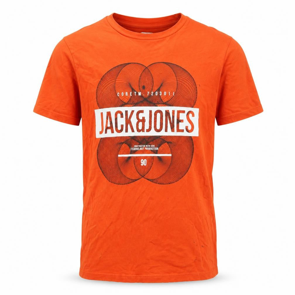 Mens UK Size S JACK & JONES Orange  Cotton T-Shirt