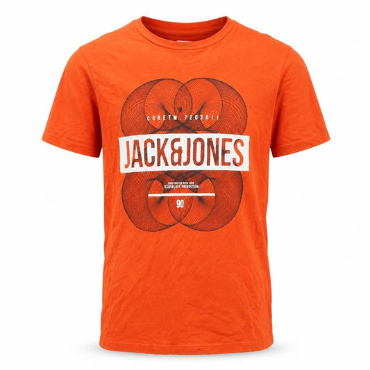 Mens UK Size S JACK & JONES Orange  Cotton T-Shirt