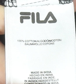 FILA Womens Black Cropped Logo T-Shirt Size S