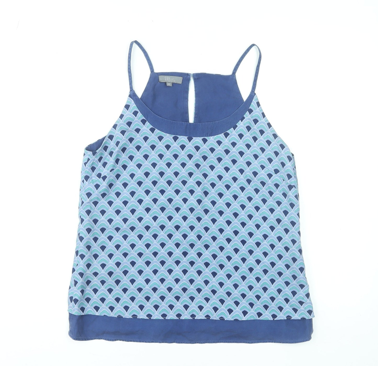 Matis Womens Blue Geometric Camisole Tank Top Size M