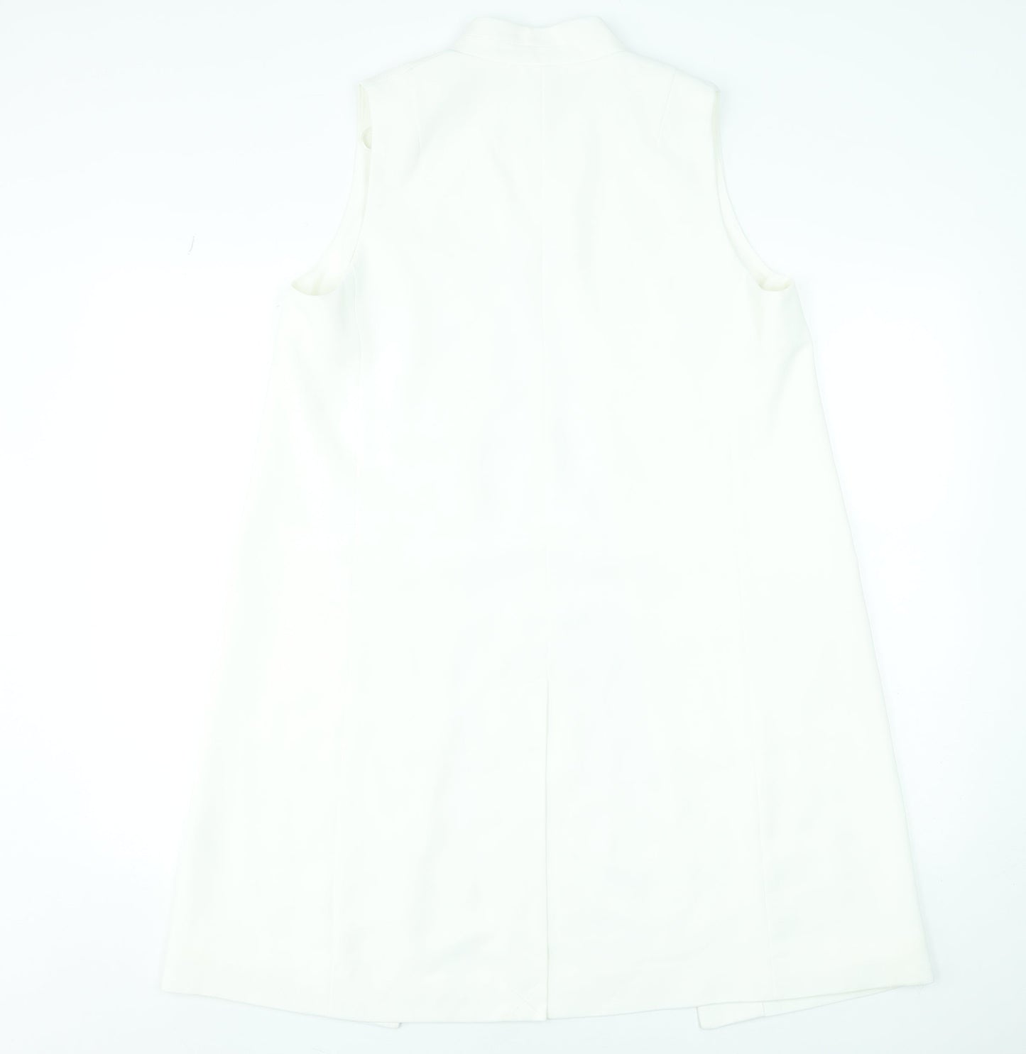 French Connection Women's White Long Sleeveless Waistcoat Size 10