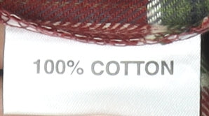 Champion Men's Red Plaid Cotton Flannel Long Sleeve Button-Up Shirt L