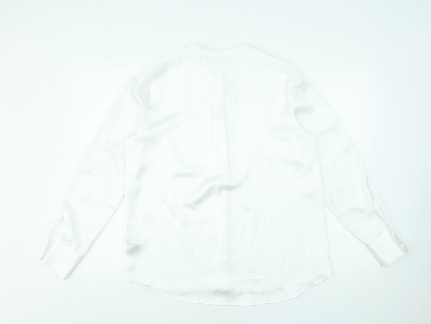 Paul Costelloe Living Studio Women’s Ivory Blouse Size 12 Long Sleeve Polyester