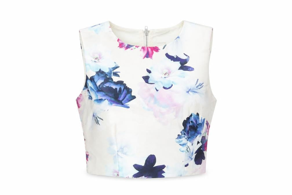 Marc Angelo Women’s Multicoloured Floral Cropped Blouse Size 10