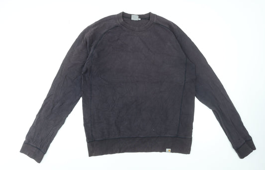 Carhartt Men's Black Cotton Crew Neck Sweatshirt Size L