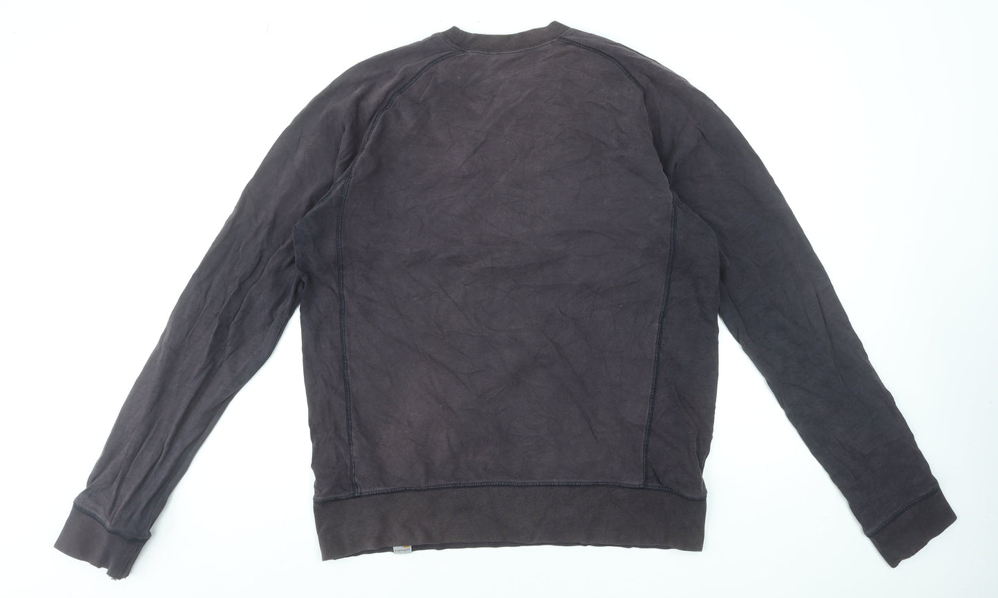 Carhartt Men's Black Cotton Crew Neck Sweatshirt Size L