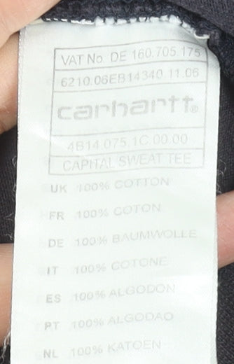 Carhartt Men's Black Cotton Crew Neck Sweatshirt Size L