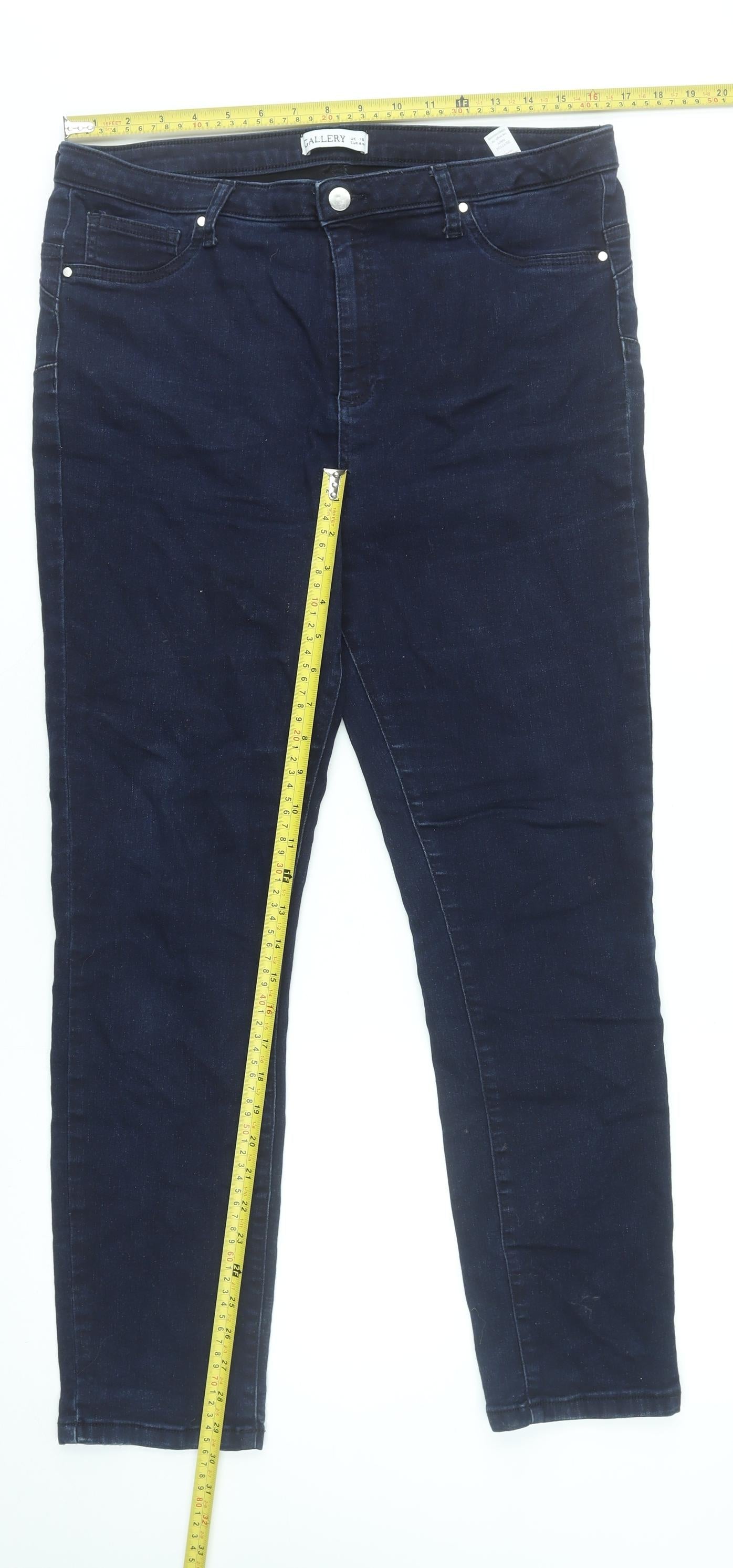 Gallery Women's Blue Skinny Jeans Size 16 Stretch Denim