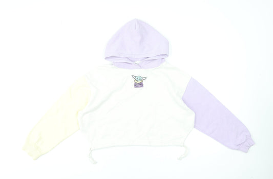 Star Wars Girls Multicoloured Hoodie Baby Yoda Design Size 10-11 Years