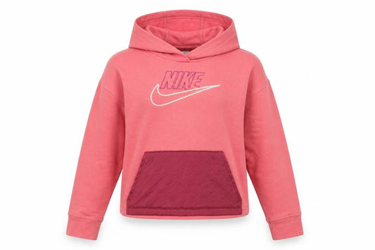 Nike Girls Pink Hooded Pullover Sweatshirt XL 156-166cm Cotton Blend