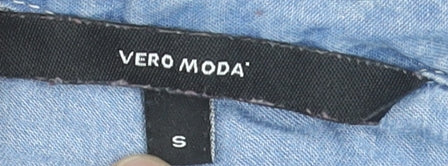 Vero Moda Women's Blue Lyocell Denim Button-Up Shirt Size S