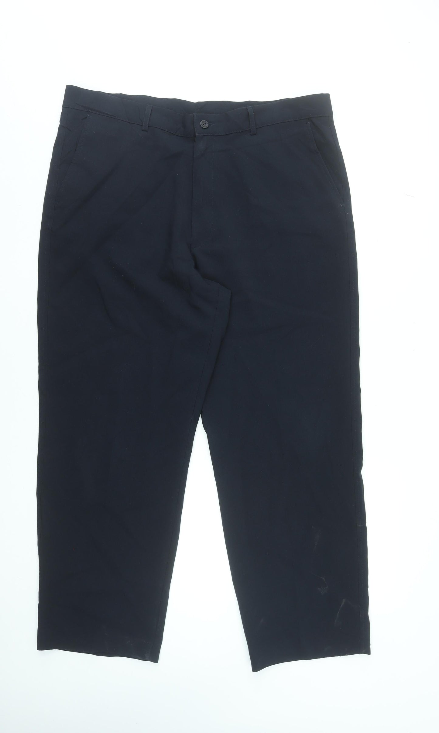 Farah Men's Black Chino Trousers 40W 29L Regular Fit Polyester