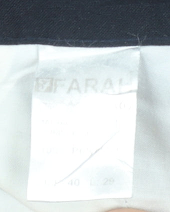 Farah Men's Black Chino Trousers 40W 29L Regular Fit Polyester