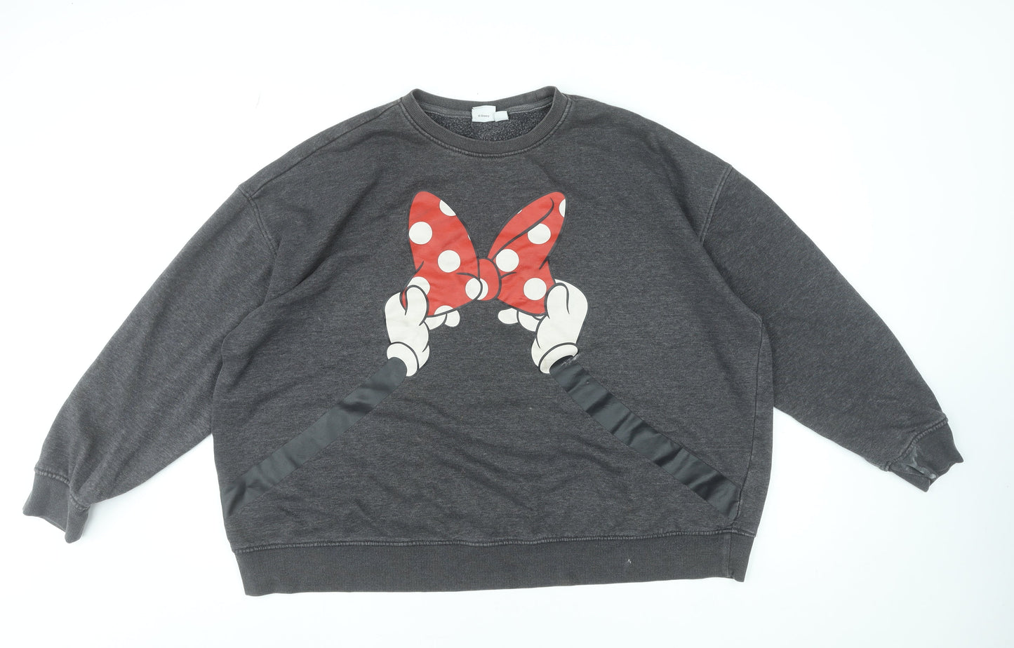 Disney Women’s Grey Minnie Mouse Bow Sweatshirt 2XL Cotton Blend