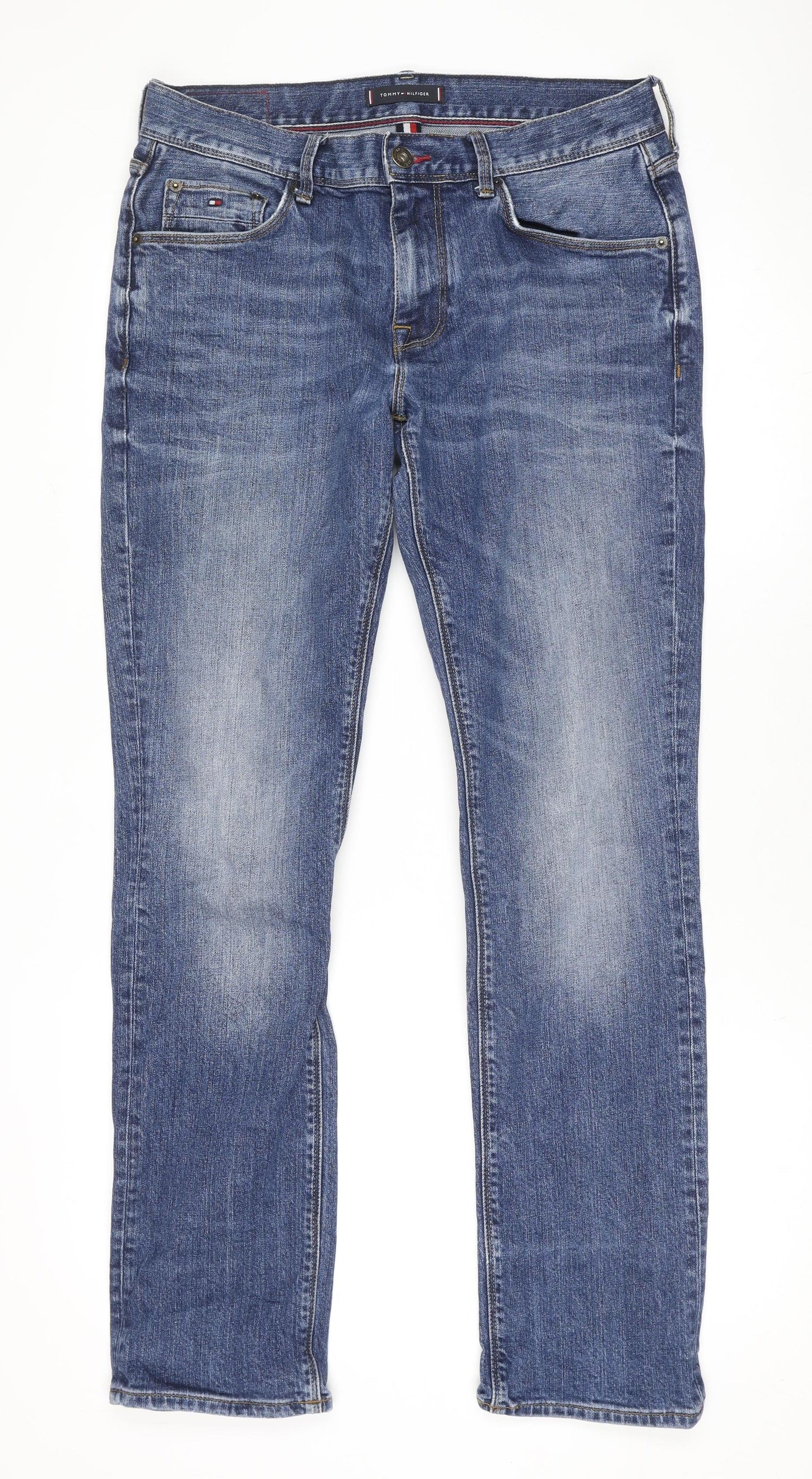 Tommy Hilfiger Men's Blue 32/32 Straight Fit Denim Jeans