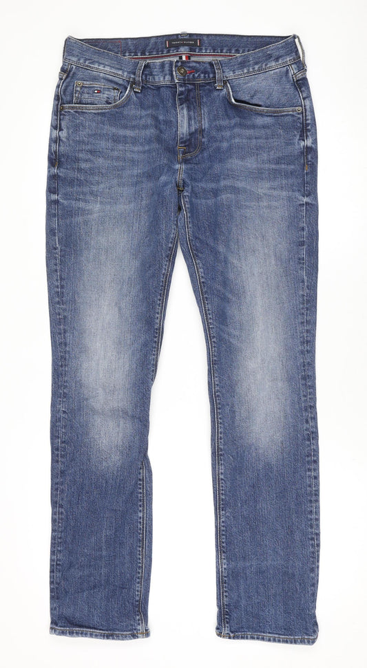 Tommy Hilfiger Men's Blue 32/32 Straight Fit Denim Jeans