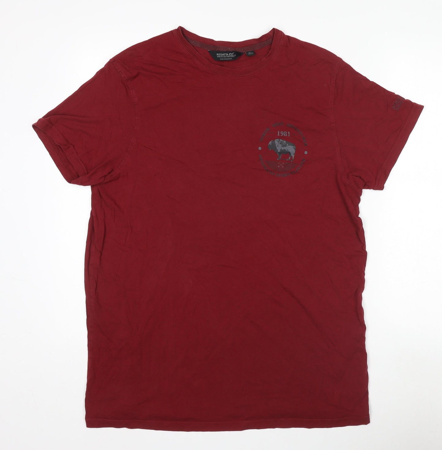 Regatta Women Red Cotton Short Sleeve Basic T-Shirt Size L