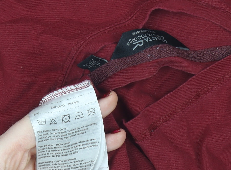 Regatta Women Red Cotton Short Sleeve Basic T-Shirt Size L